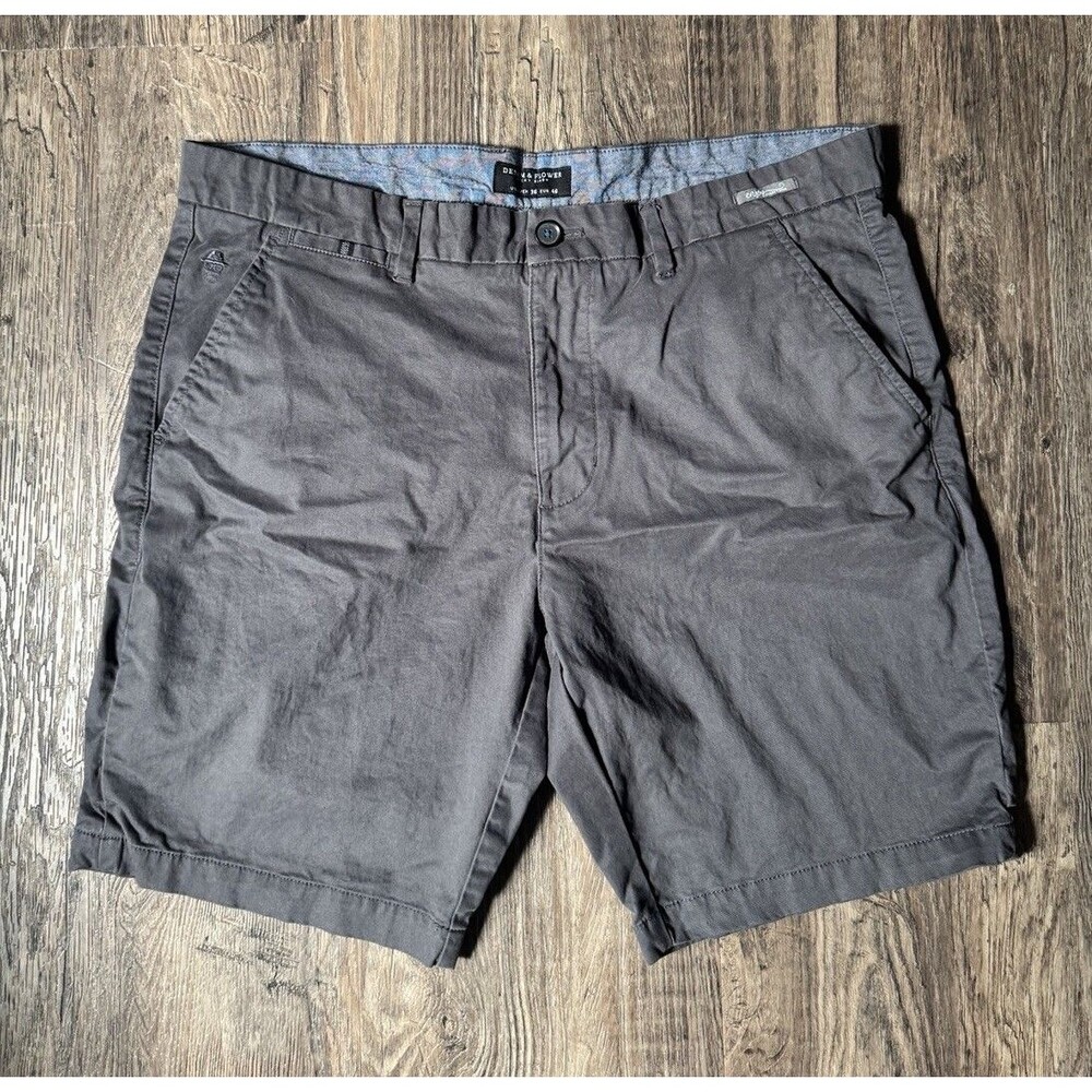Denim & Flower Ricky Singh Chino Shorts Men's 36 Dark Gray Charcoal EXCELLENT